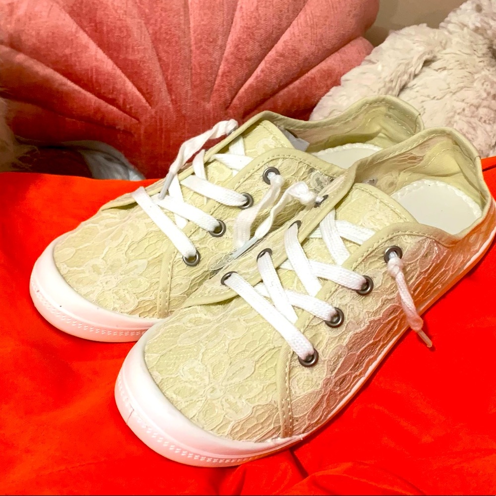 Lace Sneakers - size 8.5 - color Apricot